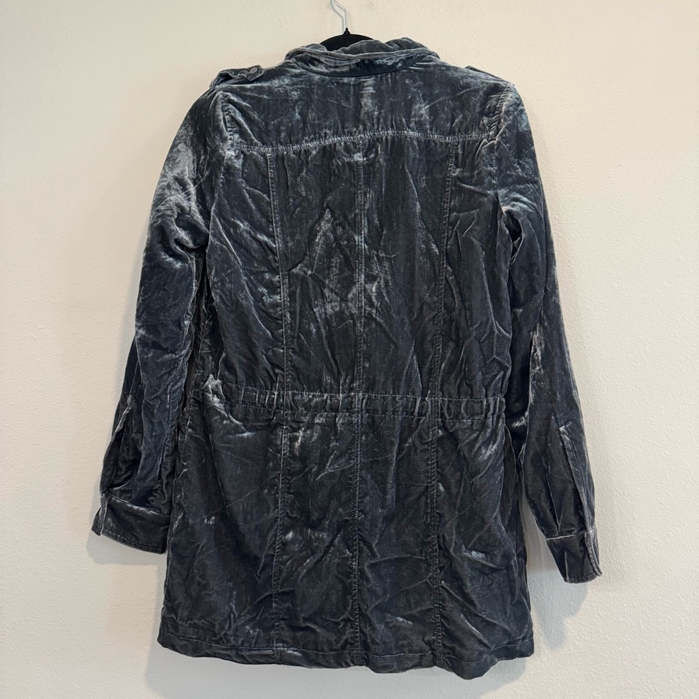 Lucky Brand Luxe Velvet Gray Utility Jacket S NWT - Picture 3 of 7